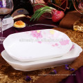 White square ceramic fish plate